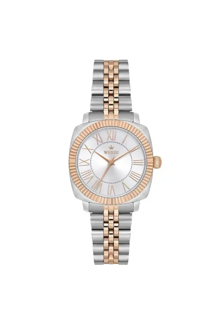 Дамски часовник  модел WWL112305 - кръгъл корпус 32x32мм - розова златна стоманена каишка - водоустойчивост 5 ATM