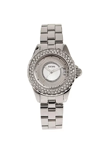 Дамски часовник  стоманена каишка - кръгъл корпус 30 мм - водоустойчивост 5 АТМ - сребрист