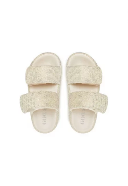 Дамски джапанки - RR2N4123 -  Естествена кожа - Сребрист