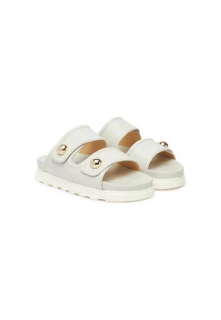 Дамски джапанки - YJ54SFE Y62000 -  Естествена кожа - Екрю - Екрю