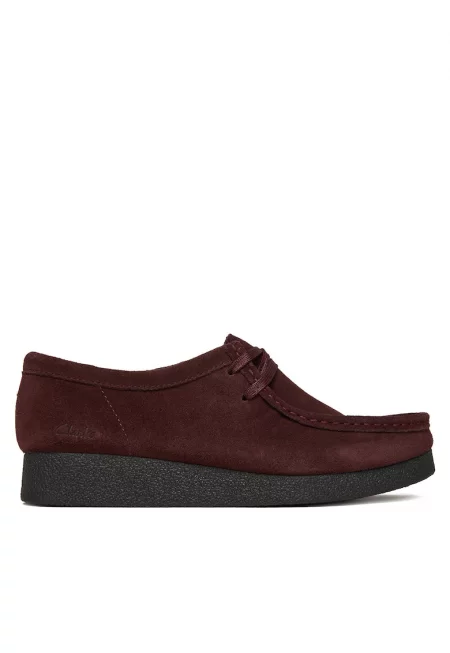 Дамски мокасини -  Merlot Suede - естествена кожа - червени