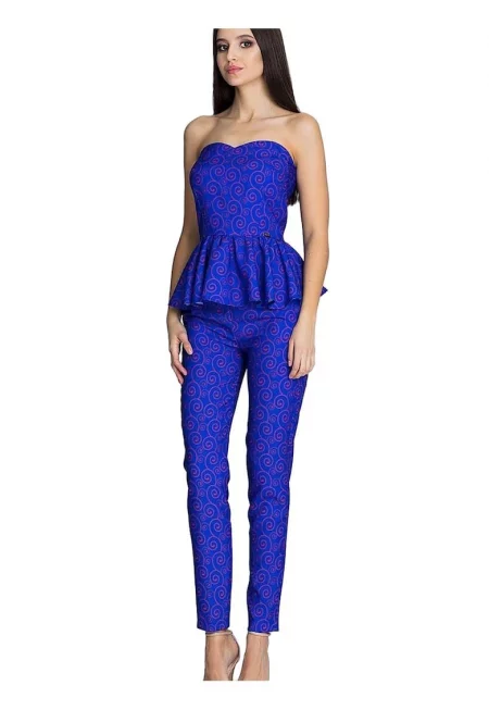 Дамски панталон -  Син - Полиестер