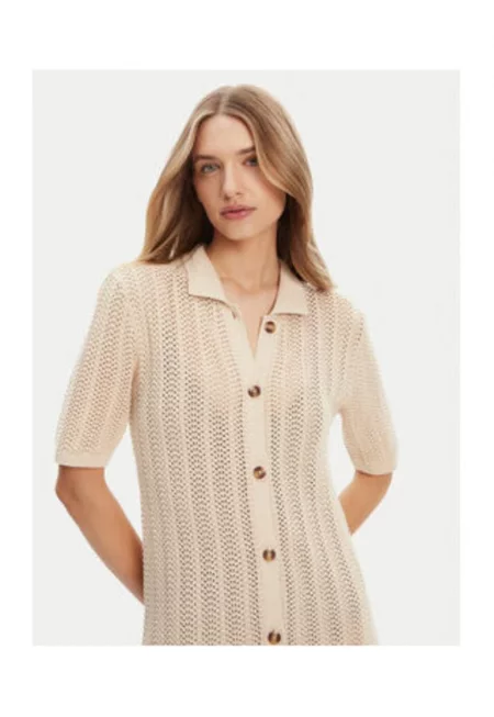 Дамски пуловер -  TEC0 PERGAMENT - бежов цвят - удобна материя