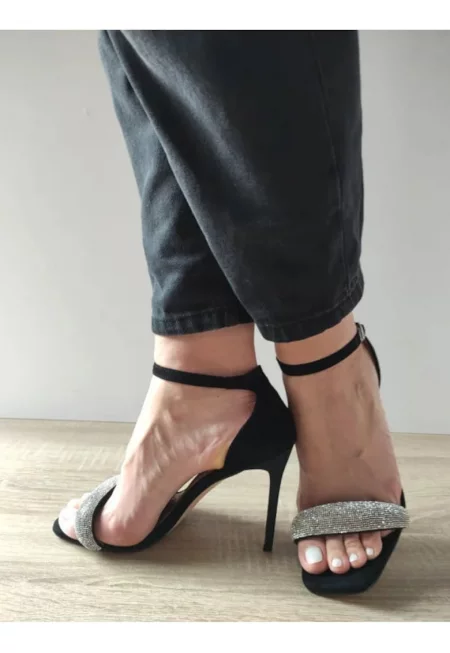 Дамски сандали  360003A 01-I Елегантни черни велур