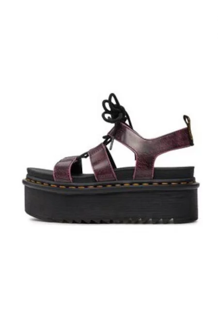 Дамски сандали Dr Martens - 303781651 - естествена кожа - вишнев/черен