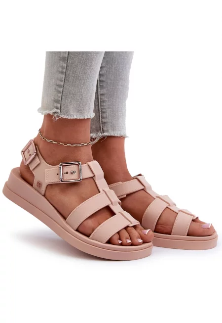 Дамски сандали  изработени от гума - розов цвят