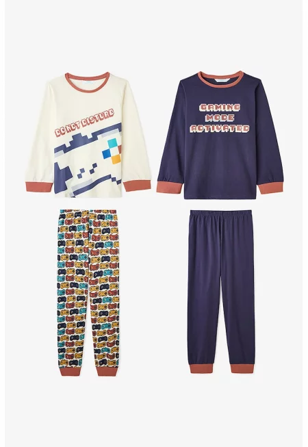 Десенирана пижама - 2 части - Многоцветен