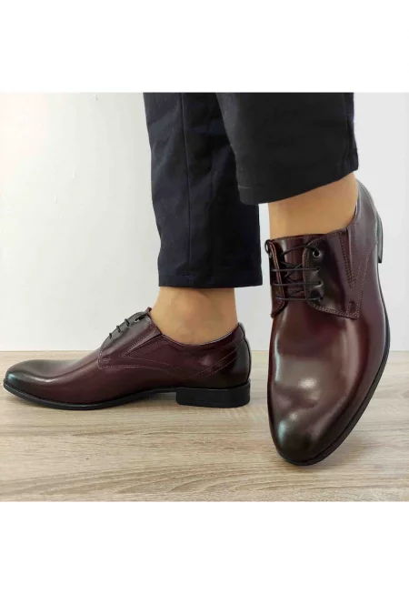 Елегантни мъжки обувки  9166-0412-00S02 Лачено бордо - Лачено бордо - Bordeaux