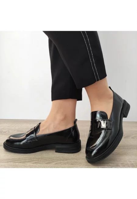 Ежедневни обувки Дамски  S7922L Черно - черен лак - Черен