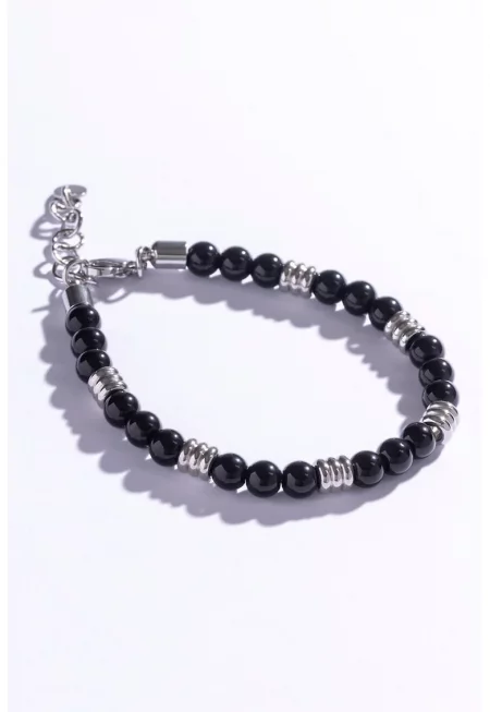 Гривна от неръждаема стомана със стъклени мъниста