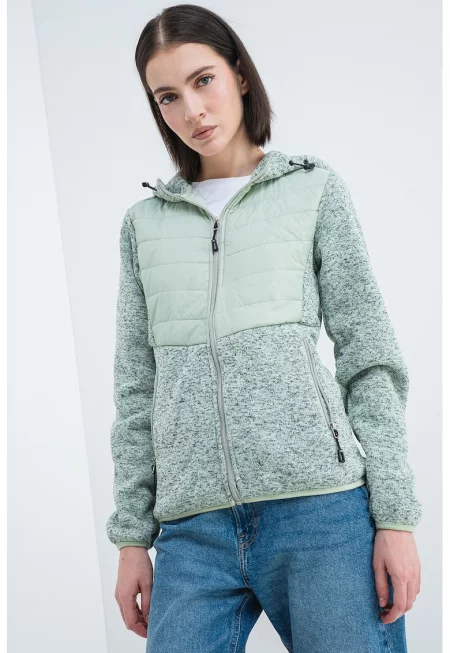 Худи Tilove с джобове - Меланж зелено