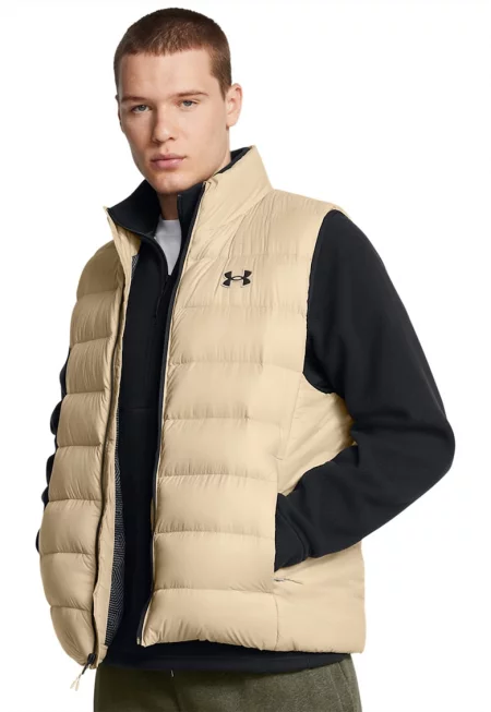 Капитониран елек с джоб встрани - Каки