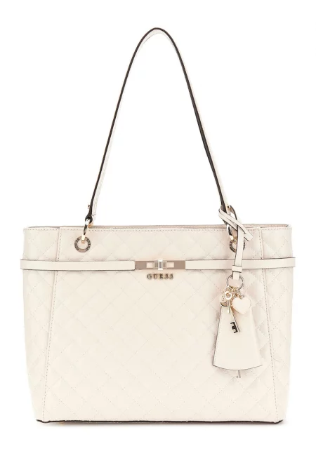 Капитонирана чанта с монограм - Светло кафяво