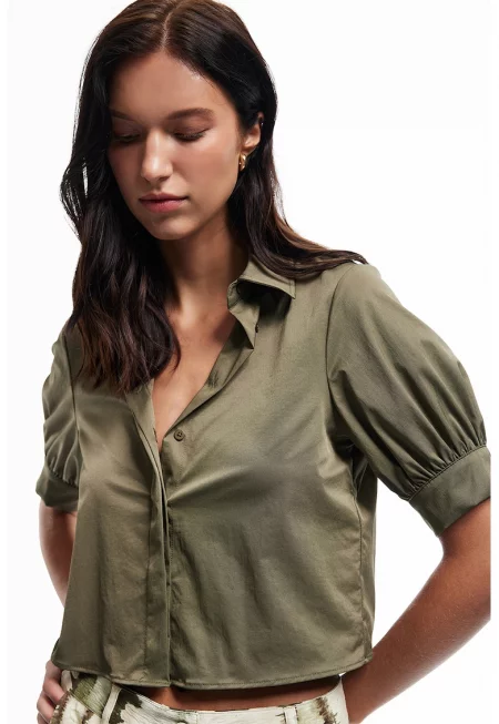 Къса риза с бухнали ръкави