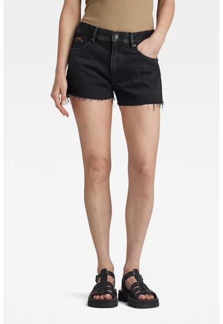 Къси дънки True със средновисока талия - Избеляло черно