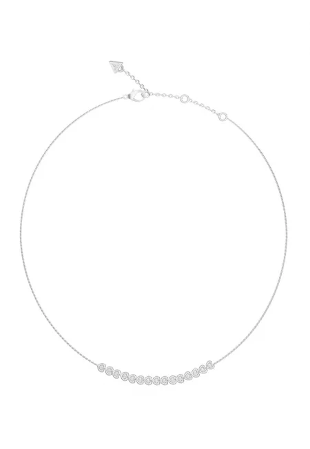 Колие със сърцевидни кристали - Сребрист