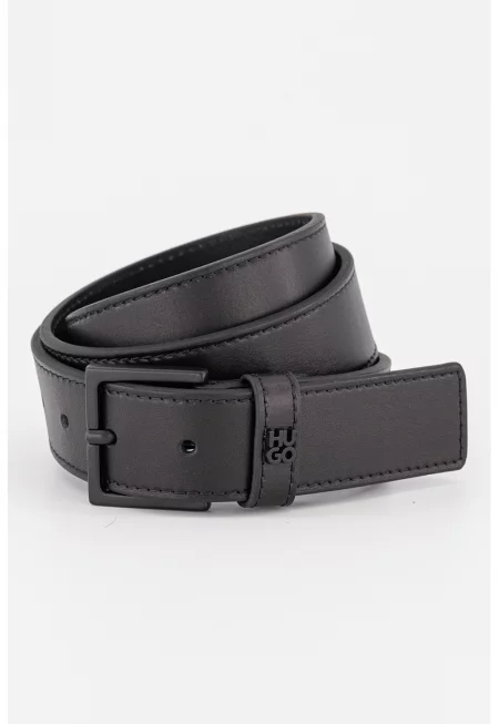 Кожен широк колан - Черен