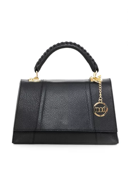 Кожена чанта Livenza с вътрешен джоб с цип - Черен