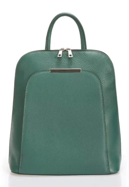 Кожена раница с външен джоб - Персийско зелено