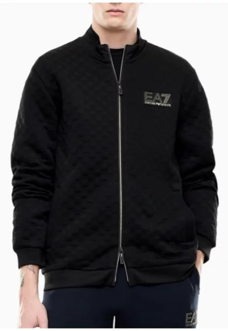 Мъжка блуза с цип -  Train Premium Label M Hoodie Fz Pl - Полиестер - Черен - Черен