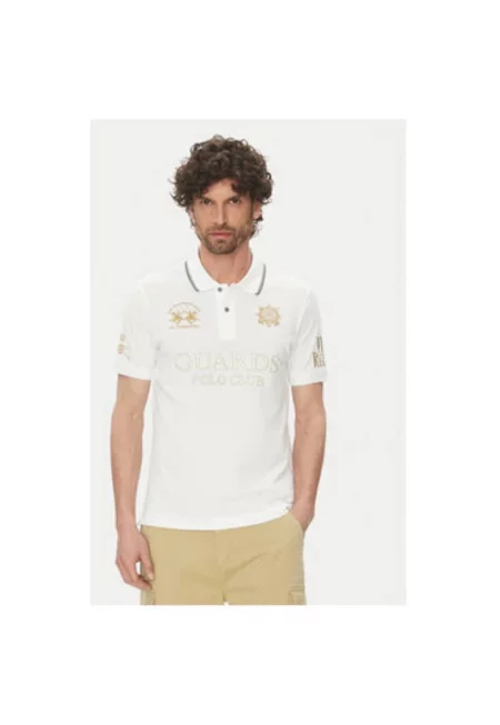 Мъжка поло тениска  PK097 - памук - бяла - Бял