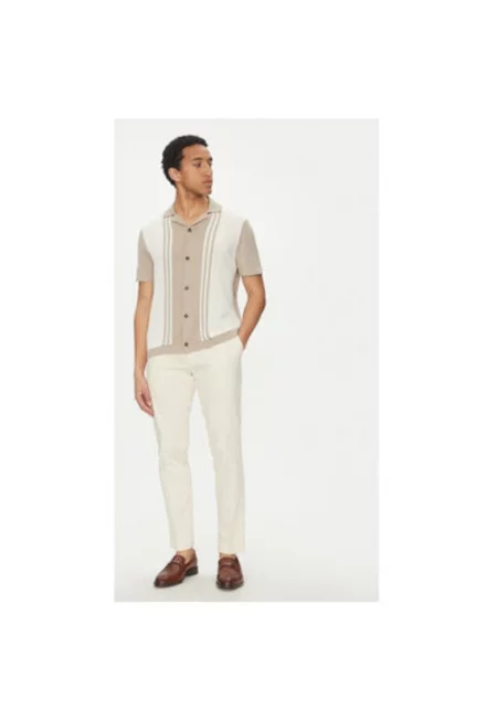 Мъжка риза  10019168 30045228 - памук - бежово - Бежов