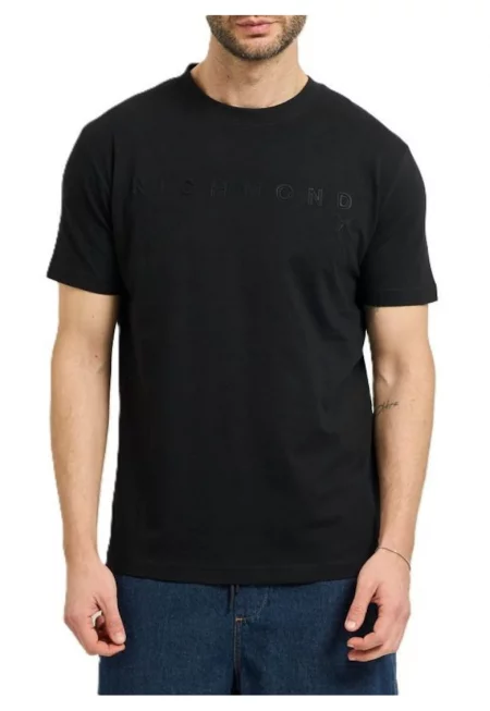 Мъжка тениска  T-SHIRT SILKOM - Памук - Черна - Черен