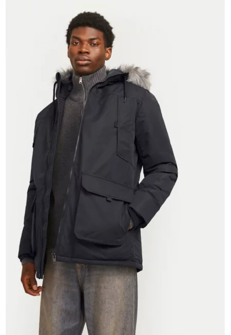 Мъжко яке -  304514289 - Полиестер - Черно - Черен