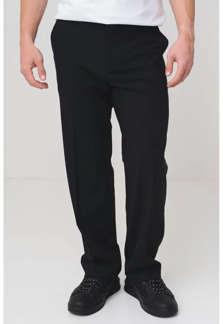 Официален панталон с вълна със странични джобове - Избеляло черно