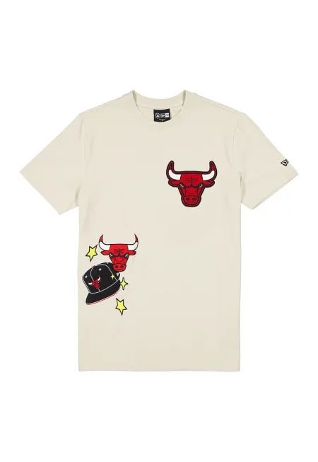 Памучна тениска Chicago Bulls - Червен - Черен - Светло бежово -