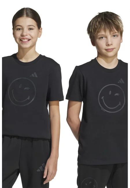 Памучна тениска с овално деколте и принт