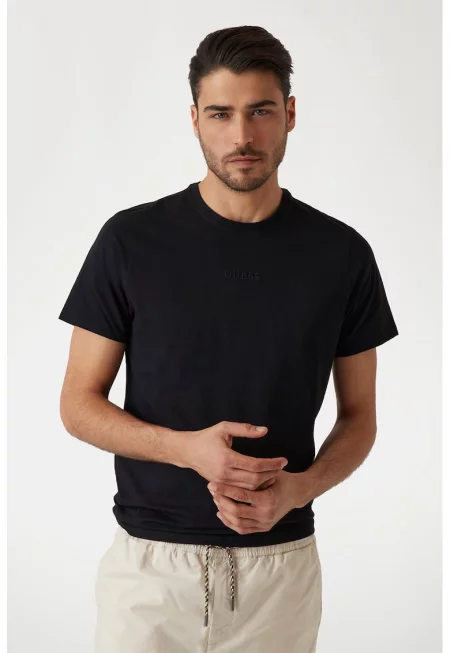 Памучна тениска с овално деколте