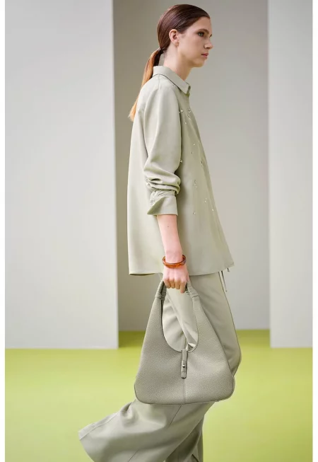 Прав дълъг панталон - Зелени аспержи