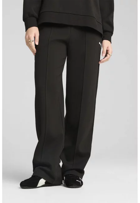 Прав панталон с лого - Черен