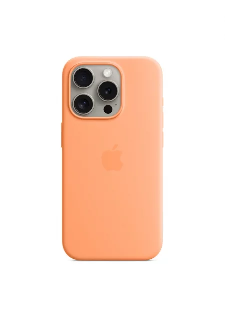 Предпазен калъф  Silicone Case with MagSafe за iPhone 15 Pro - Оранжев