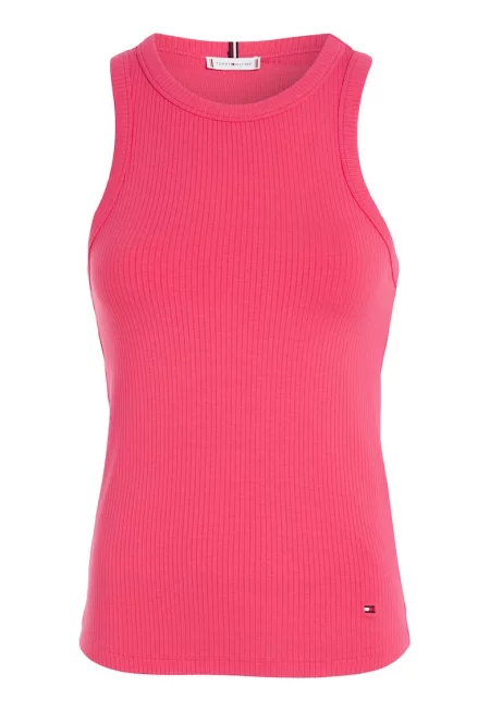 Рипсен топ по тялото - Фуксия