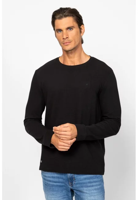 Рипсена блуза с овално деколте