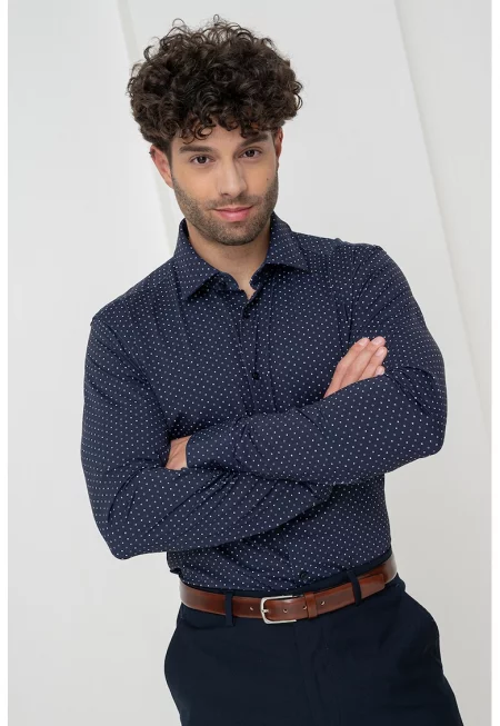 Риза Kenno с дълги ръкави - Тъмносин