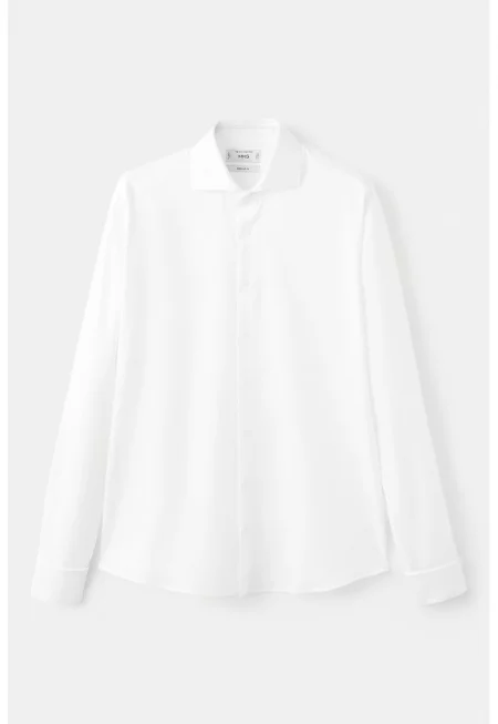 Риза с яка - Бял