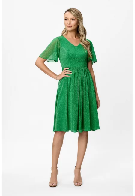 Рокля Mariela с ръкави тип пеперуда - Зелен