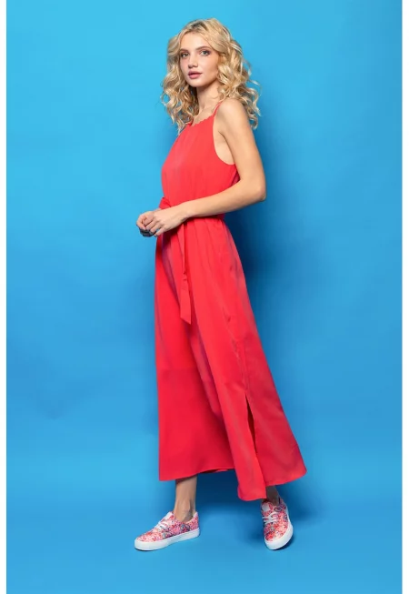 Рокля Velia с презрамка на врата - Червен