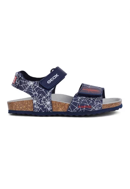 Сандали от еко кожа и десен Spiderman - Червен/Тъмносин