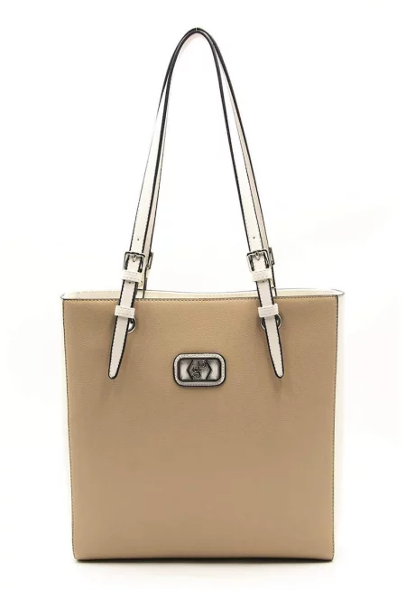 Шопинг чанта от еко кожа - Бежов/Камел