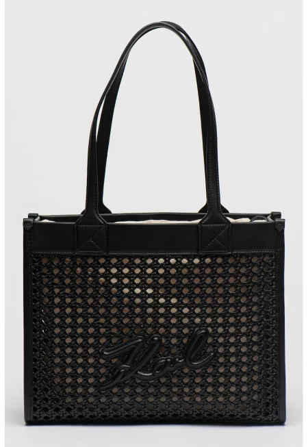 Шопинг чанта от еко кожа - Черен
