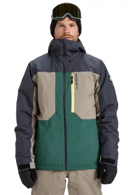 Ски яке Dawson с качулка - Зелен/Въглен сиво/Сиво-бежов