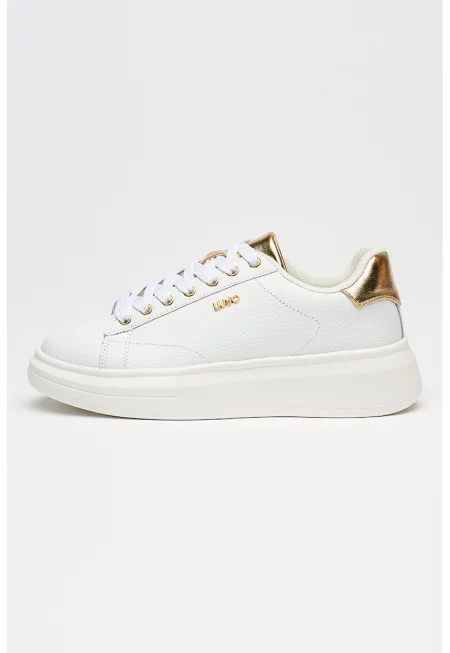 Скосени кожени спортни обувки Babol 01 - Бял/Златист