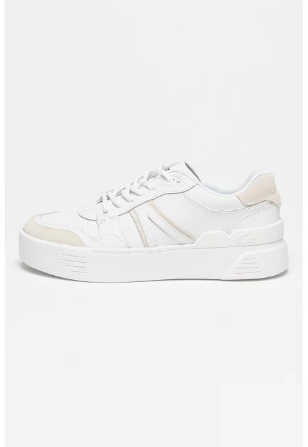 Спортни обувки от еко кожа с велур - Бял/Мръснобял