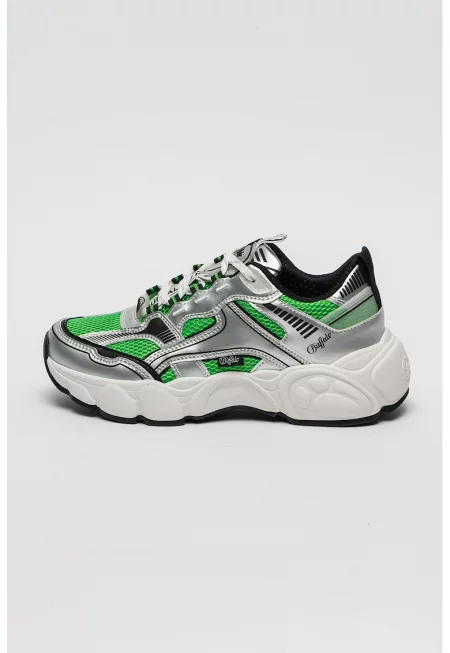 Спортни обувки за трениране CLD Run JOG от еко кожа - Зелен/Сребрист