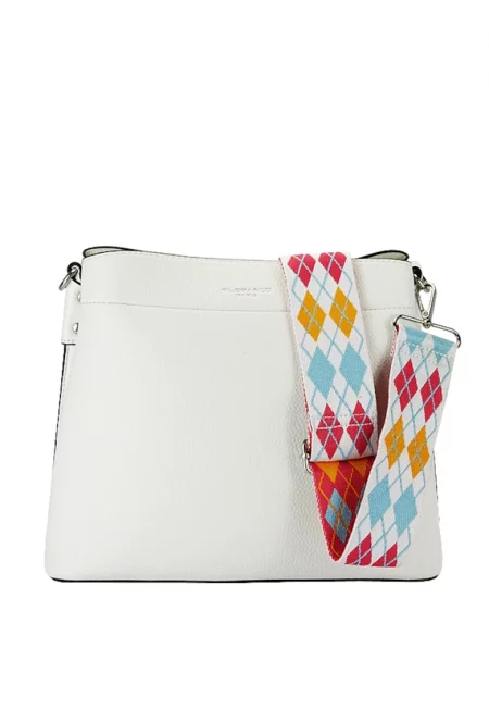 Средна бяла чанта FLORA&Co F3655 15 17096