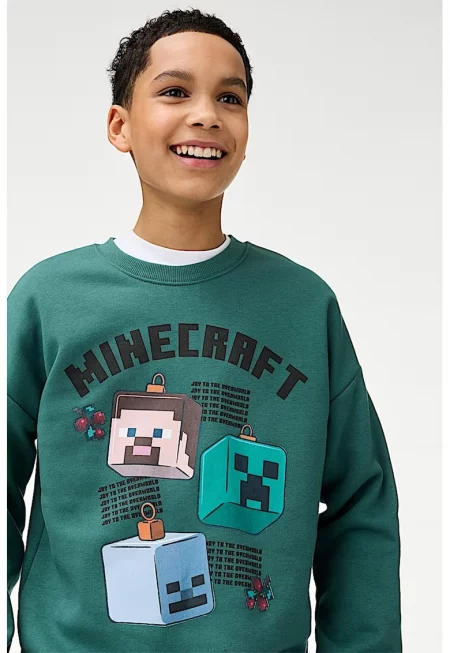 Суитшърт с паднали ръкави и принт